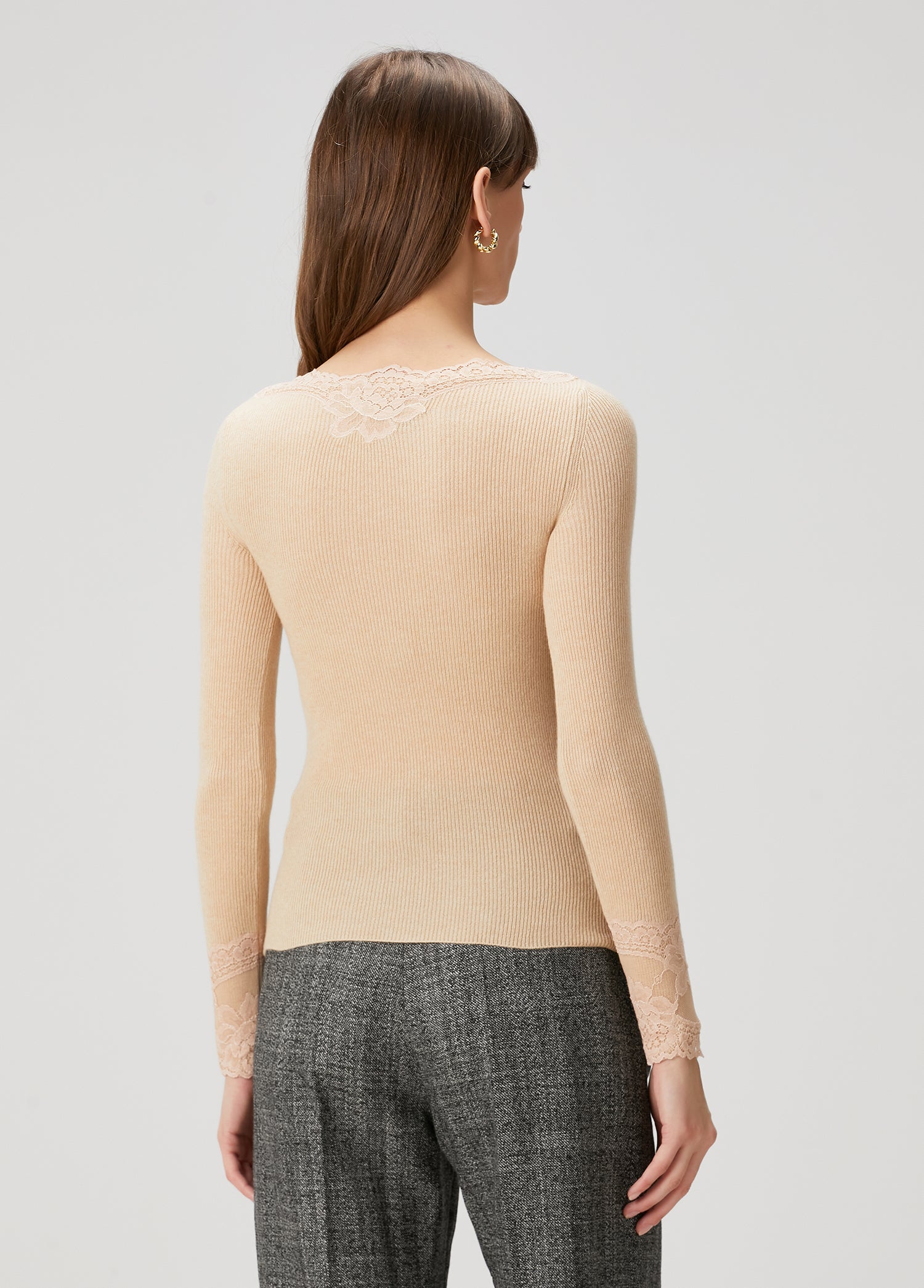 VALENTINO GARAVANI MAGLIA GREY BEIGE CASHMERE - BEYMEN