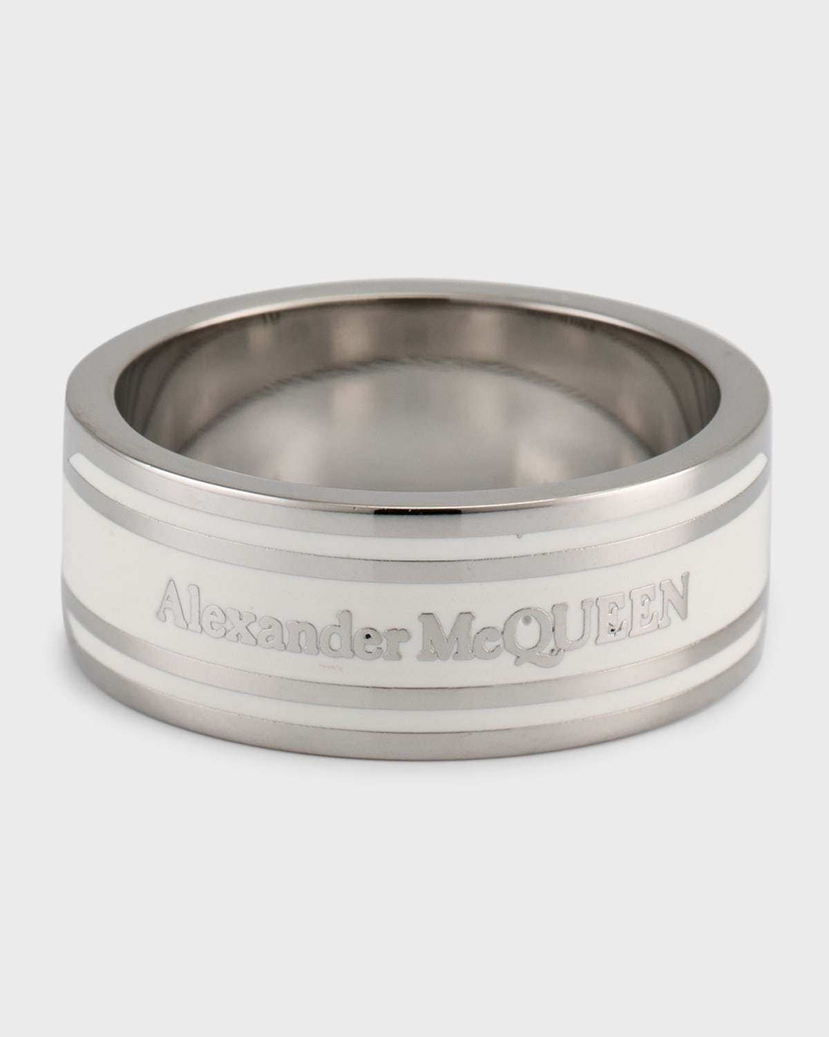 ALEXANDER MCQUEEN ENAMEL TAG RING - BEYMEN