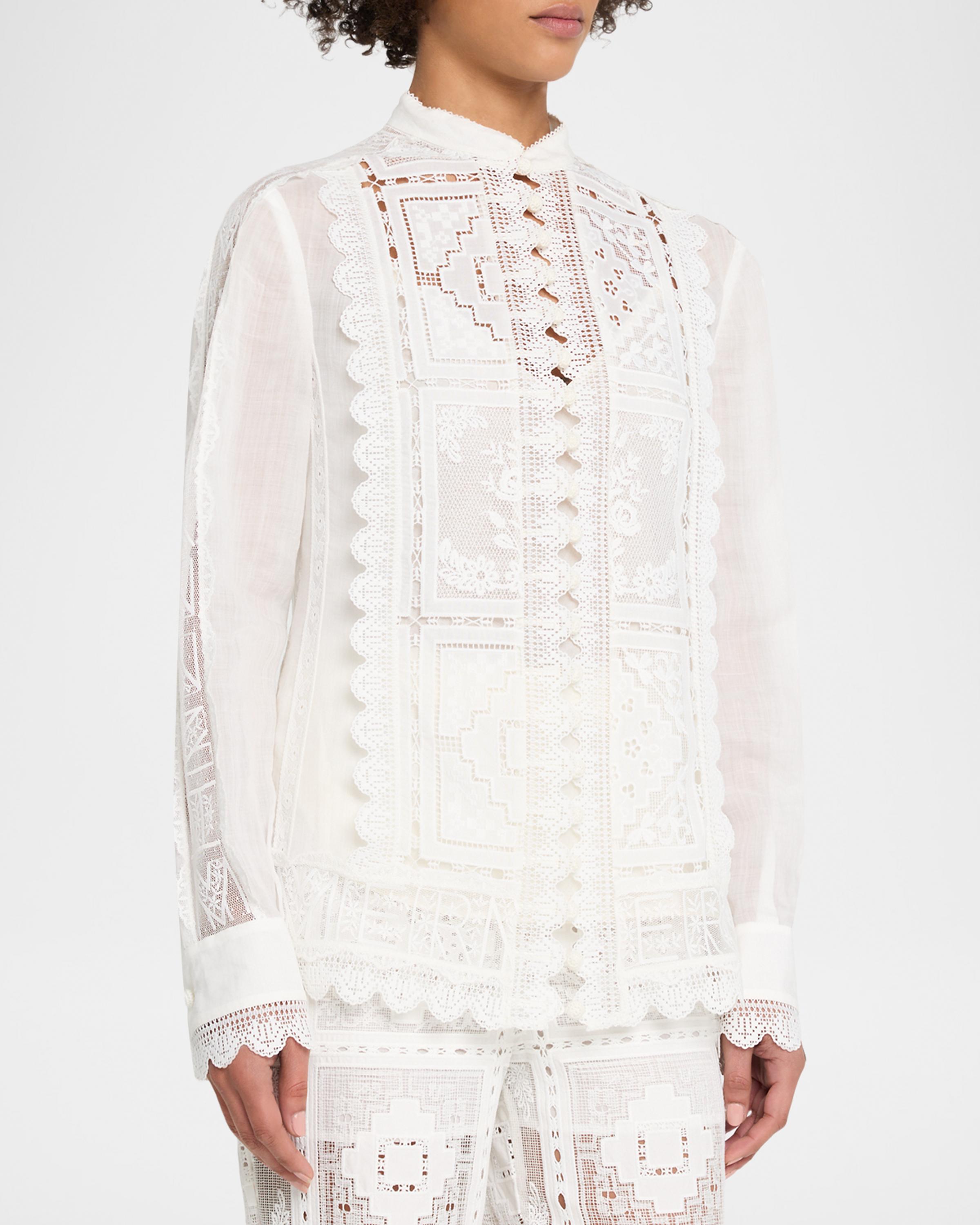 ZIMMERMAN ASTER EMBROIDERED BLOUSE - BEYMEN