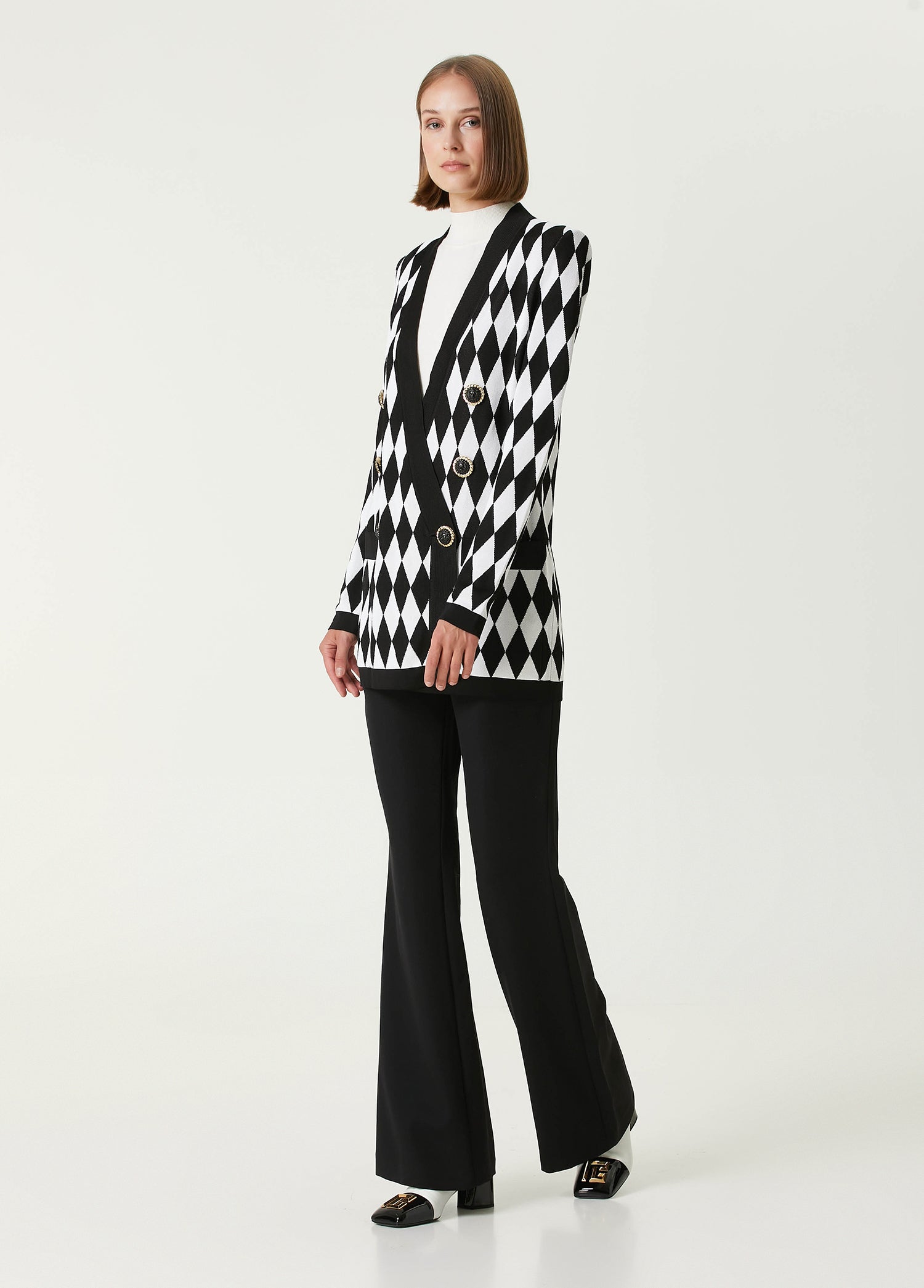 BALMAIN DIAMOND JACQUARD JACKET - BEYMEN