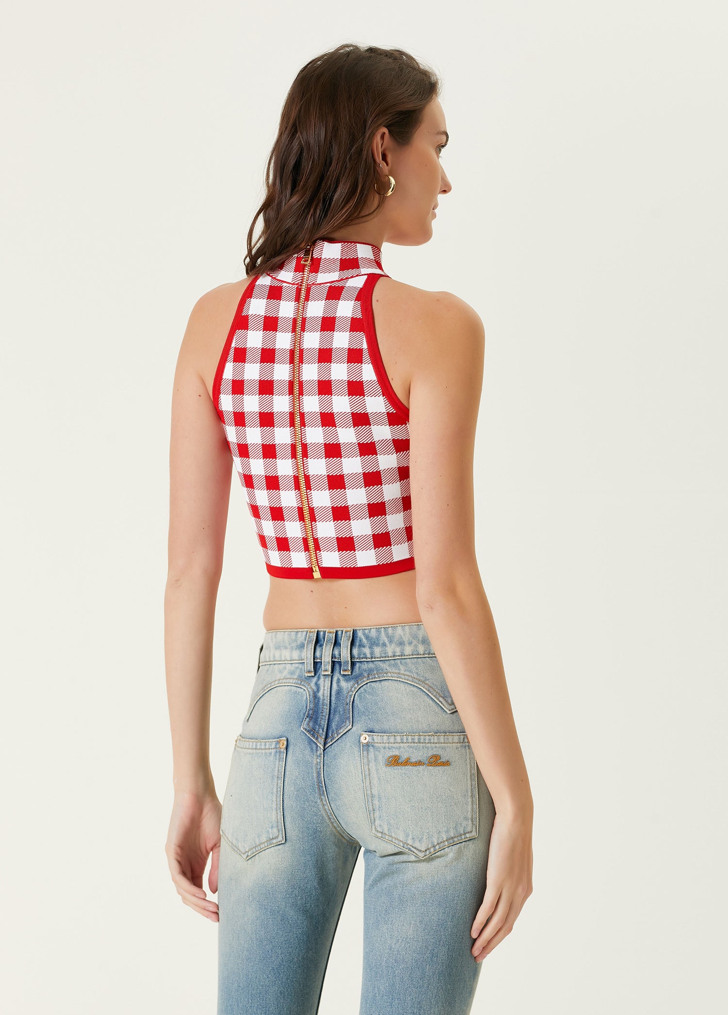 BALMAIN KNIT CROPPED TOP - BEYMEN