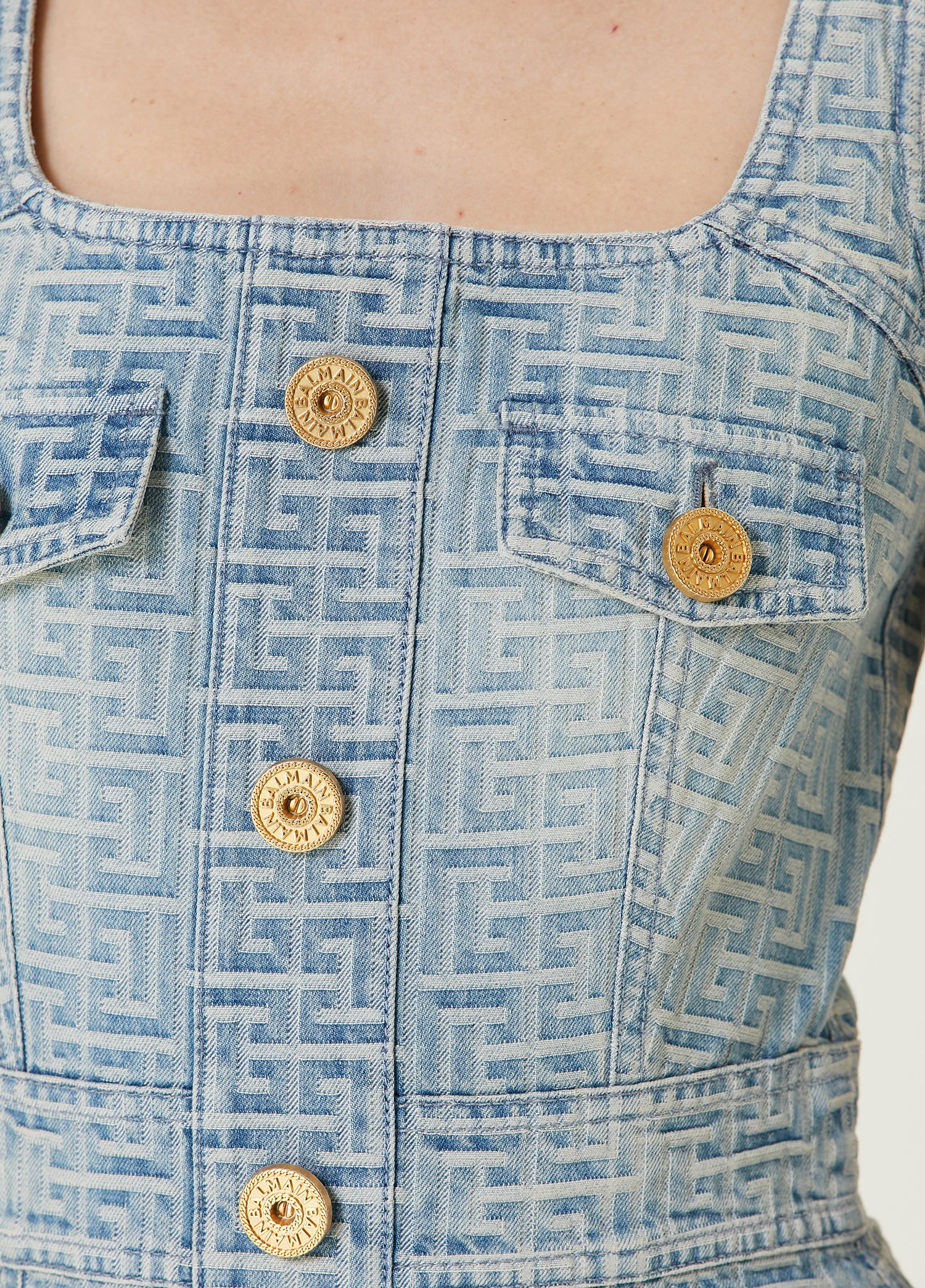 BALMAIN SHORT DENIM DRESS - BEYMEN