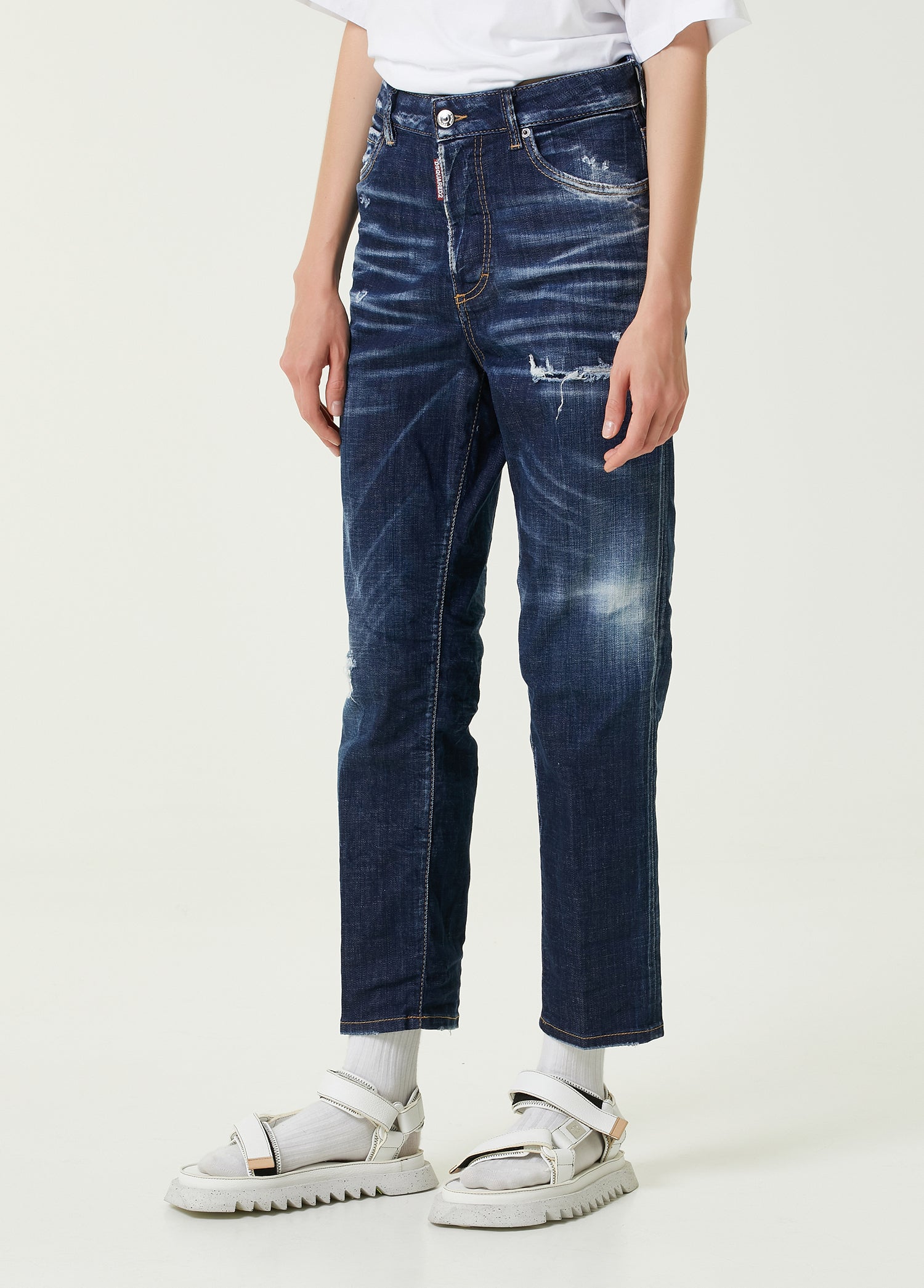 DSQUARED2 CROPPED DENIM PANTS - BEYMEN