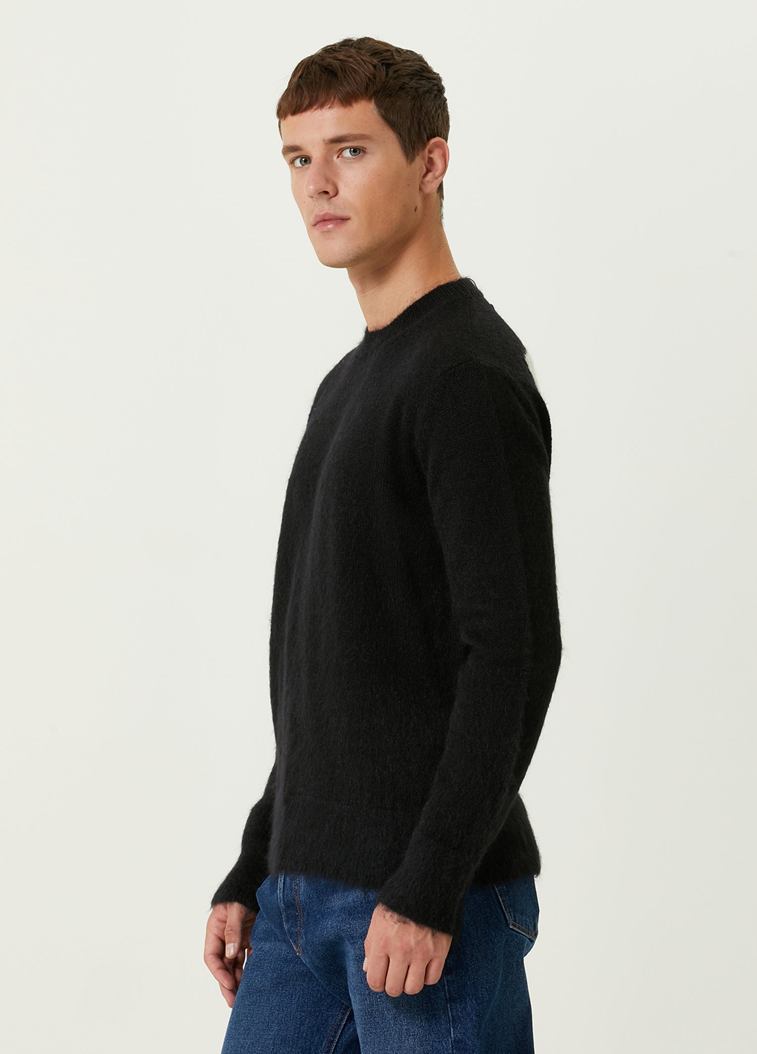 OFF-WHITE MOHAIR ARROW KNIT CREWNECK