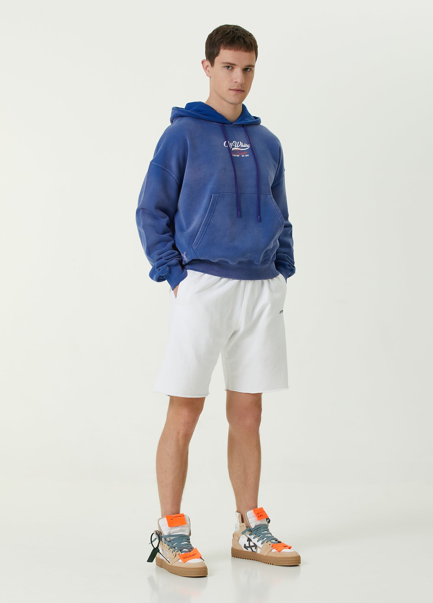 OFF WHITE SCRIBBLE DIAG SWEATSHORT - BEYMEN