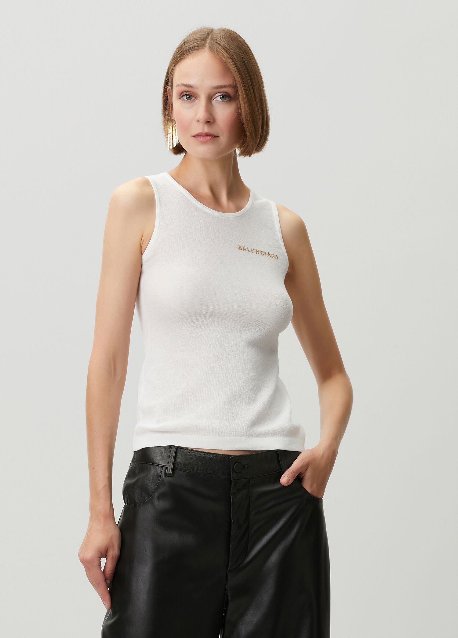 BALENCIAGA CROPPED TANK TOP - BEYMEN