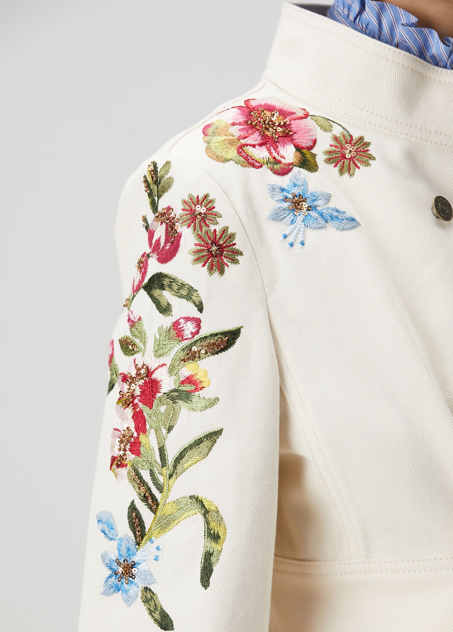 VALENTINO GARAVANI GIACCA DENIM RICAMATA - BEYMEN