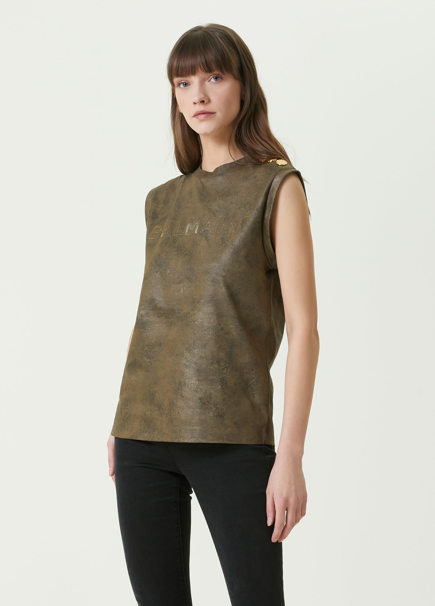 BALMAIN 3 BTN LOGO TANK TOP - BEYMEN