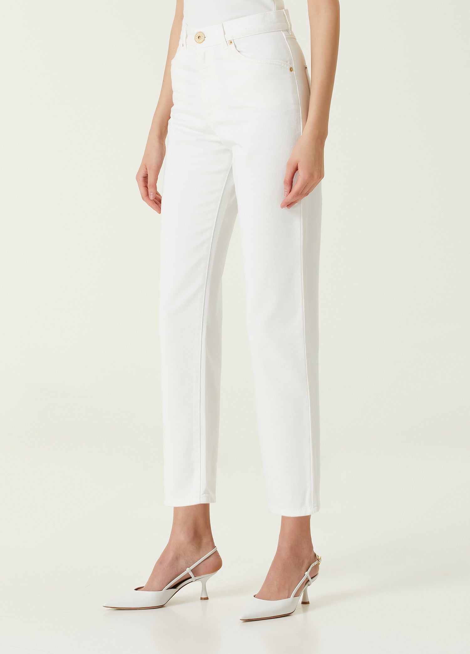 BALMAIN STRAIGHT WHITE JEANS - BEYMEN