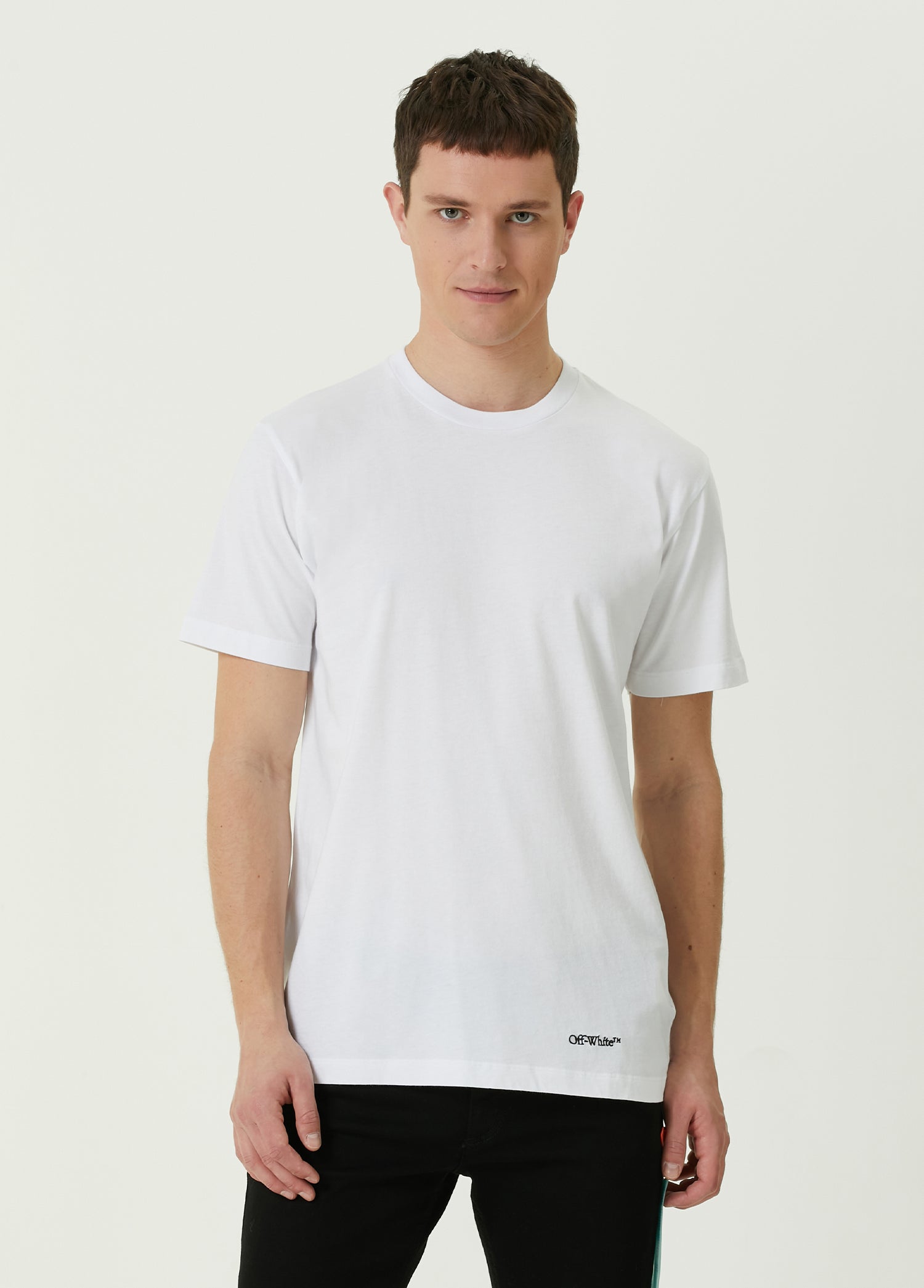 OFF WHITE SCRIBBLE DIAG SLIM SS T-SHIRT - BEYMEN
