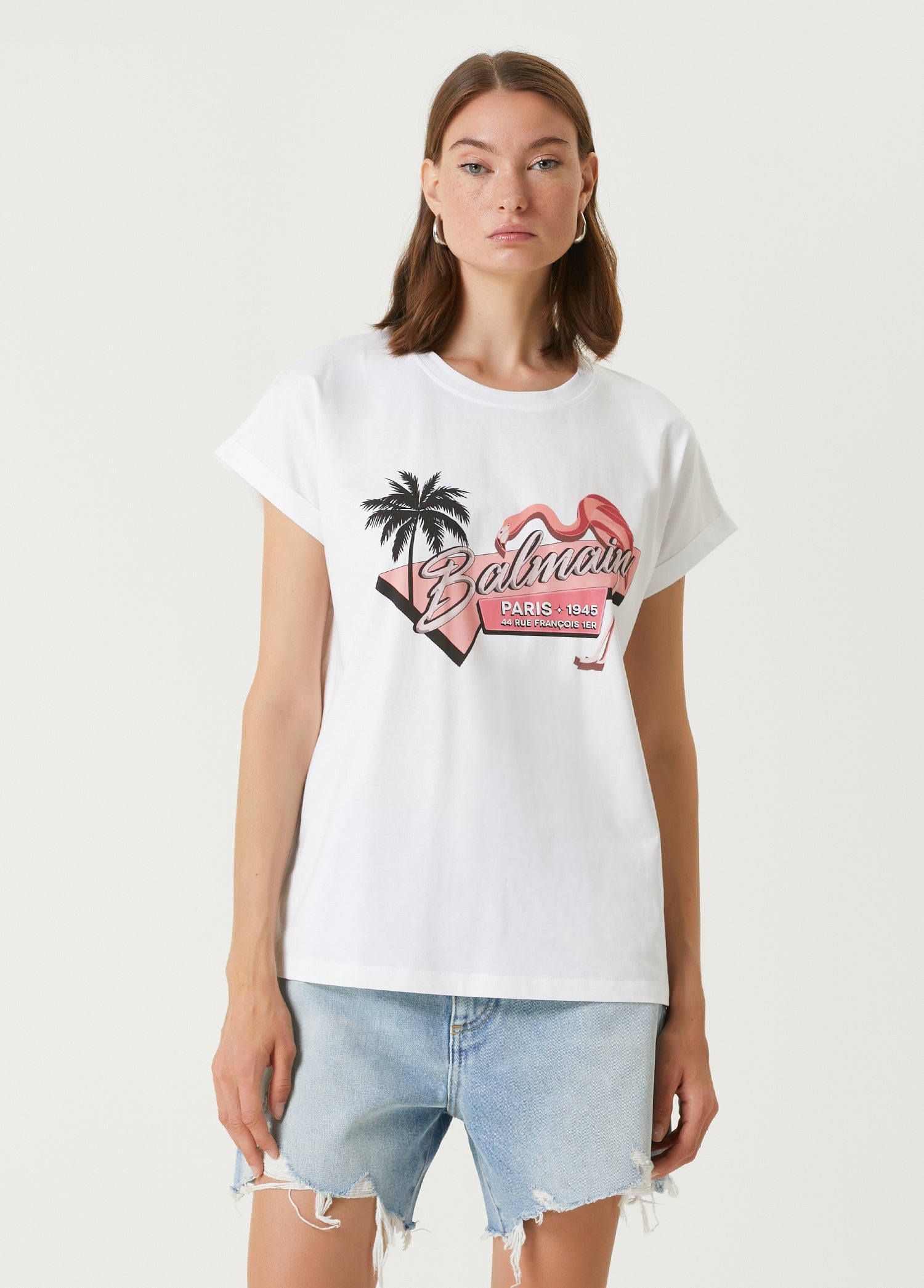 BALMAIN BALMAIN FLAMINGO PRINT - BEYMEN