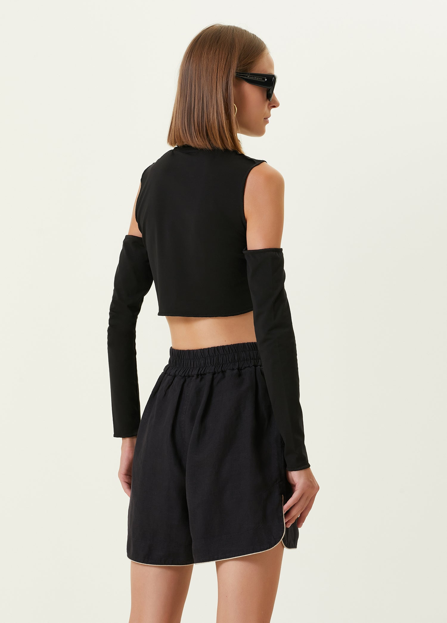 PALM ANGELS LOGO CUTOUT MOCKNECK TOP - BEYMEN