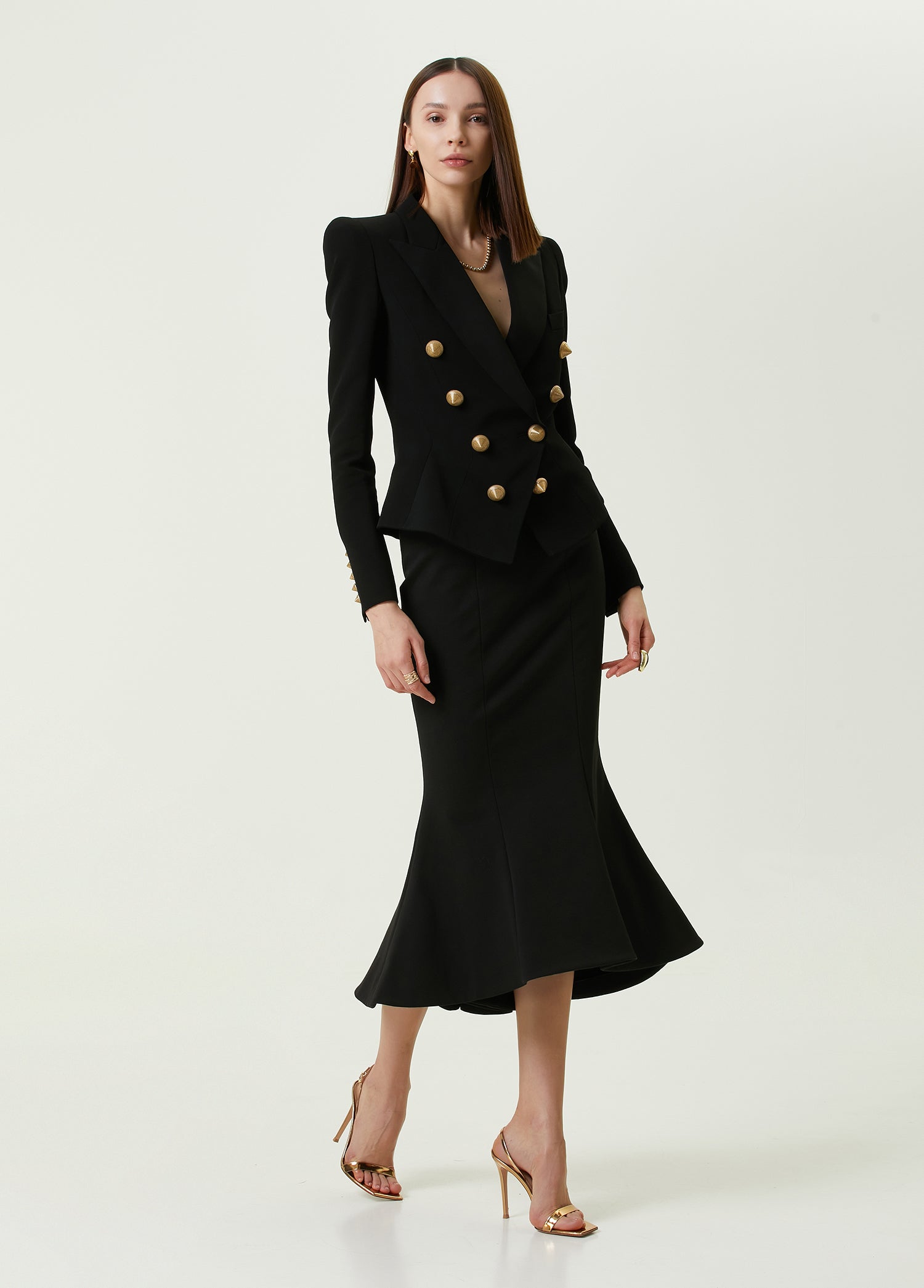 BALMAIN 8 BTN CREPE FITTED BLAZER - BEYMEN