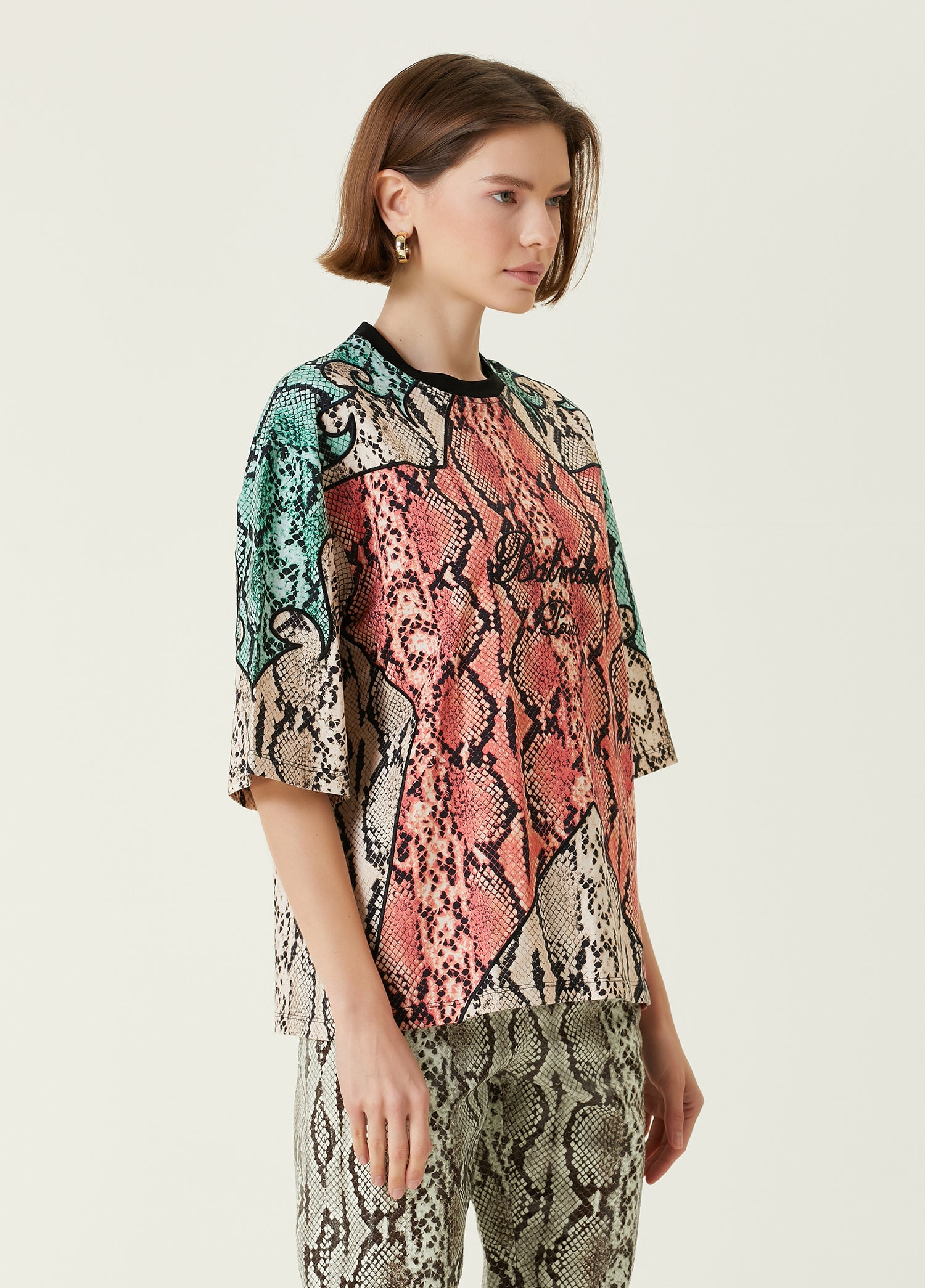 BALMAIN PYTHON PRINT T-SHIRT - BEYMEN