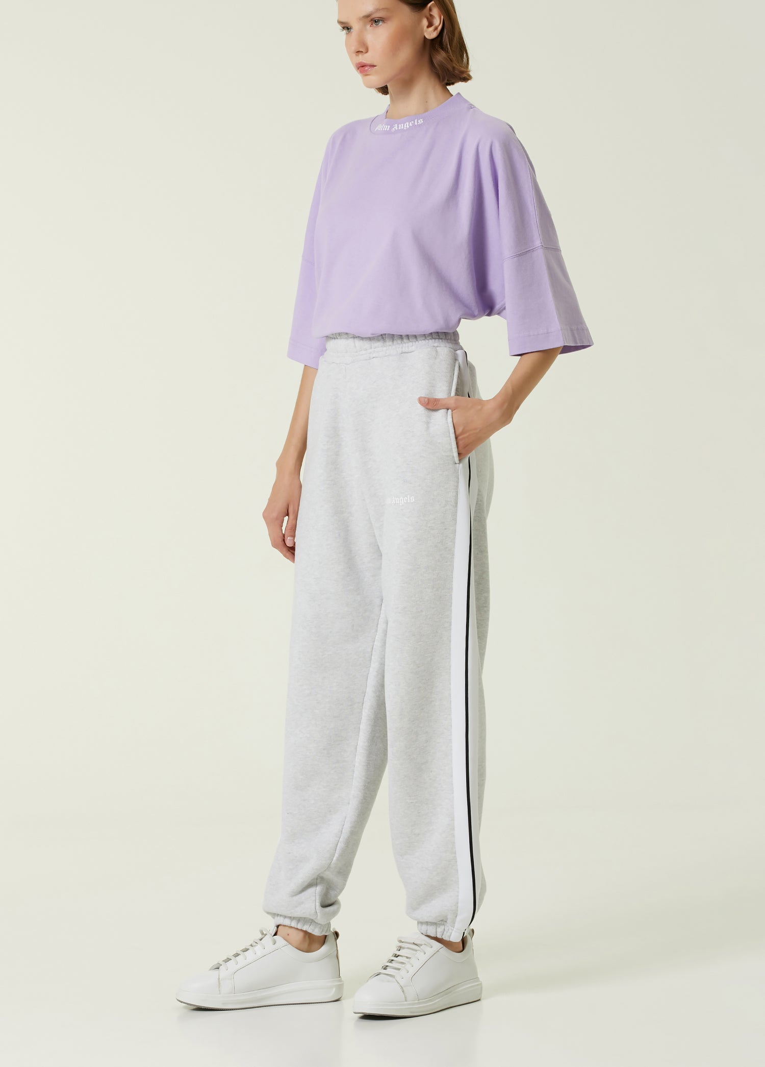PALM ANGELS TRACK SWEATPANTS MELANGE - BEYMEN