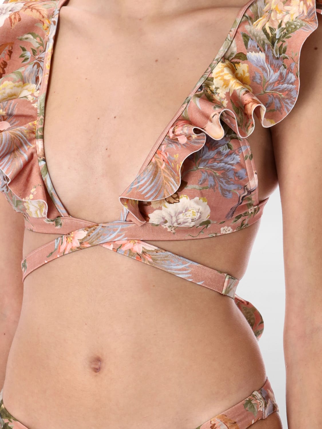 ZIMMERMAN TALLOW WRAP RUFFLE BIKINI - BEYMEN