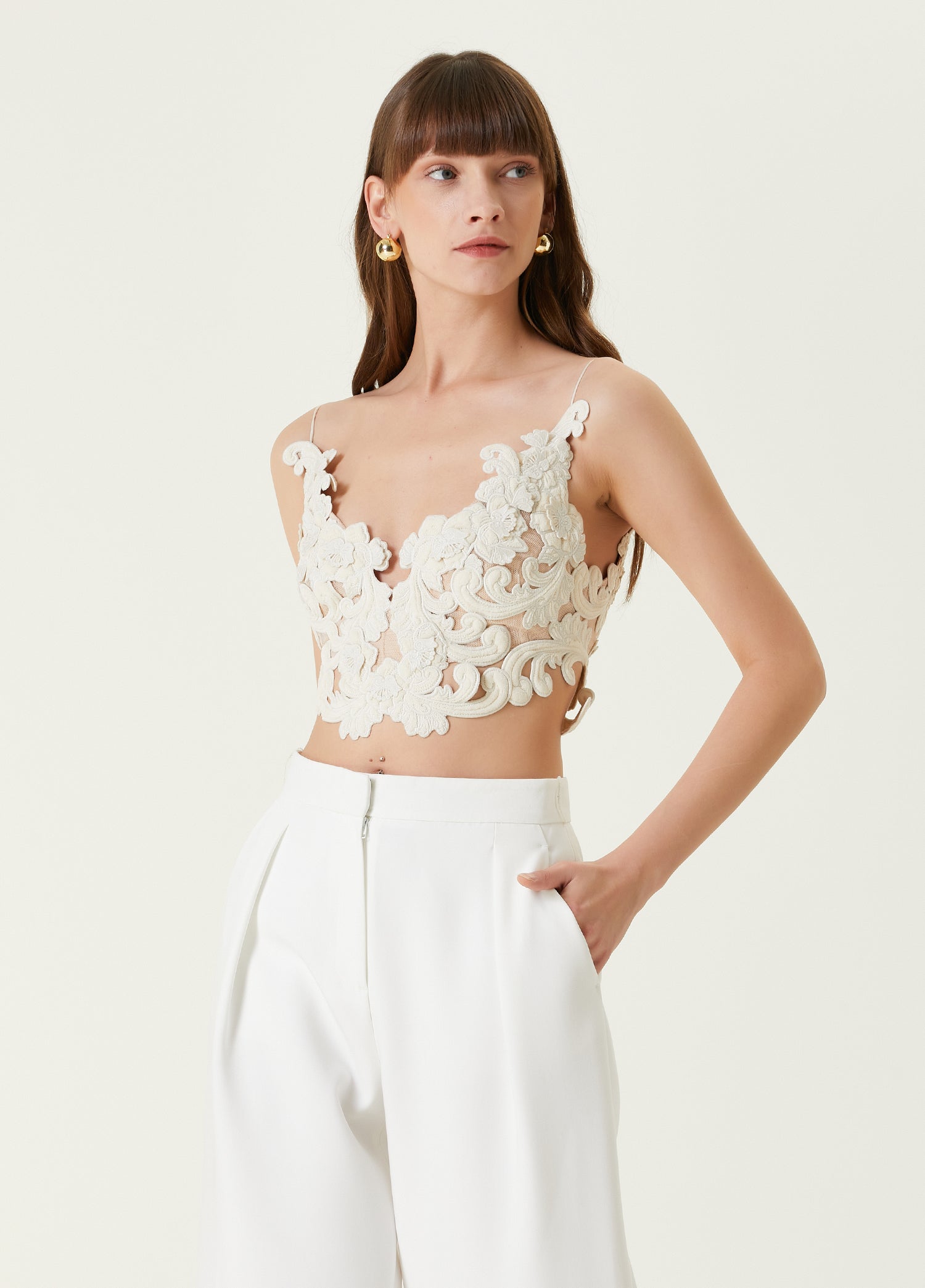 ZIMMERMAN SENSORY VELVET LACE BODICE - BEYMEN