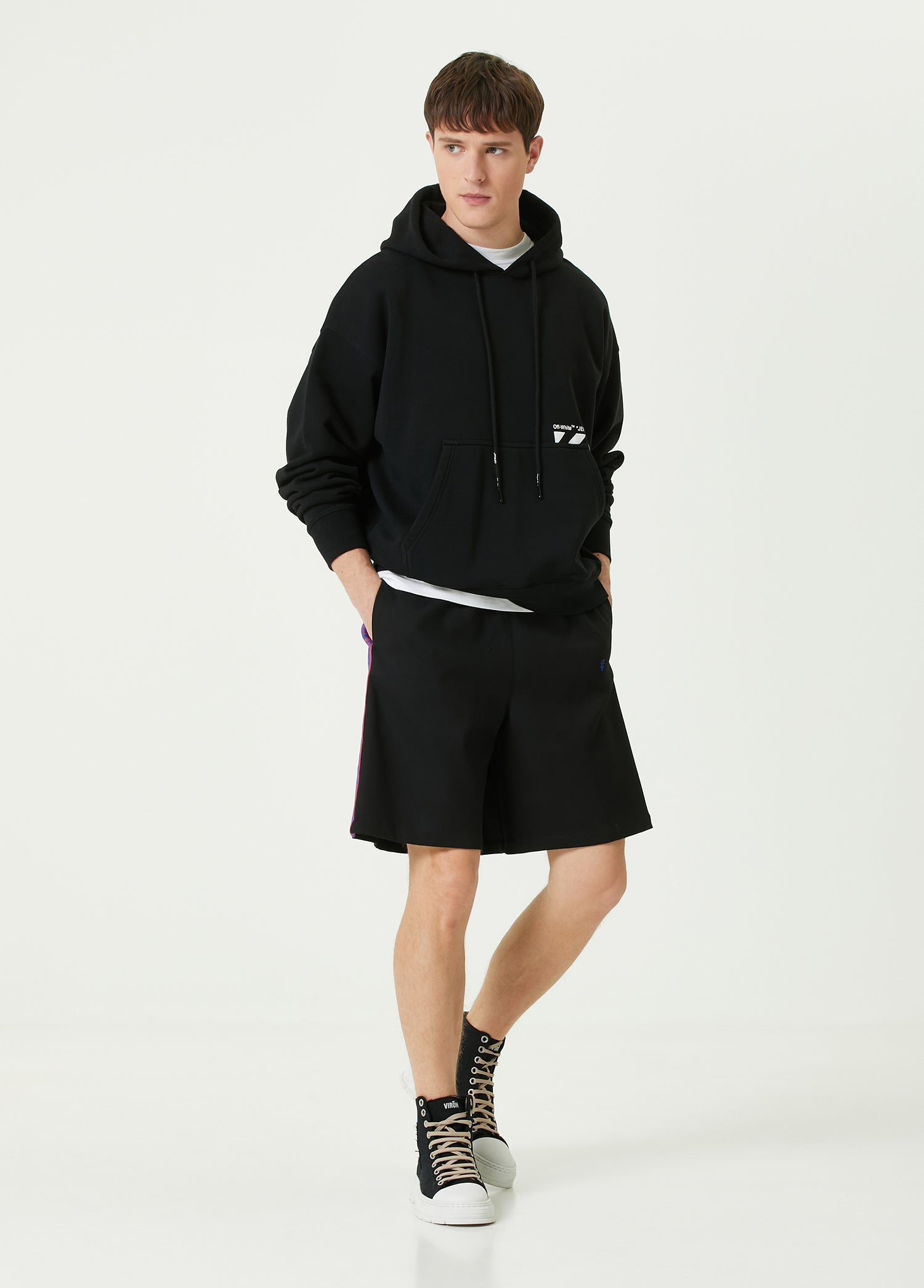OFF WHITE MONOGRAM BAND TRACK SHORTS - BEYMEN